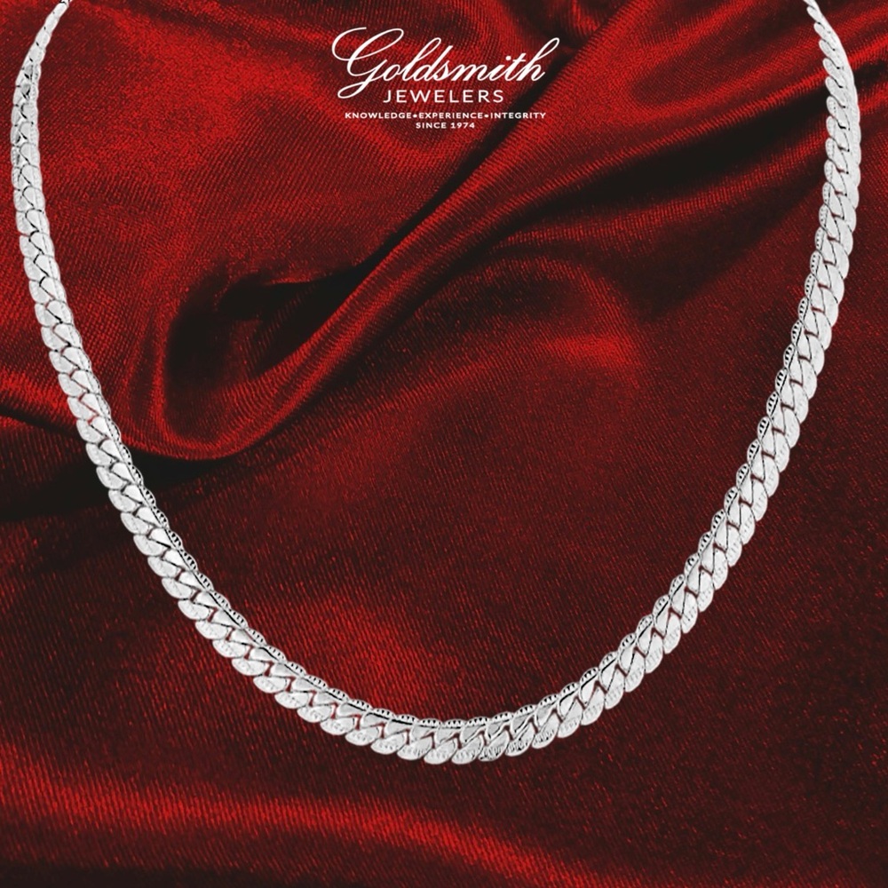 NEW GS 18” .925 Sterling Silver Byzantine Diamond Cut Chain Necklace